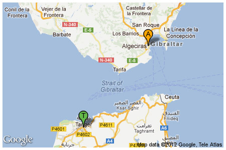 Plan der Tour von Algeciras nach Tetuan und Tanger