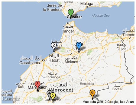 Rabat - Marrakesch - High Atlas - Aït Ben Haddou - Ouarzazate - Tinerghir - Erfoud - Merzouga (Sahara) - Rissani - Azrou - Ifrane und Fez - 7 Tage